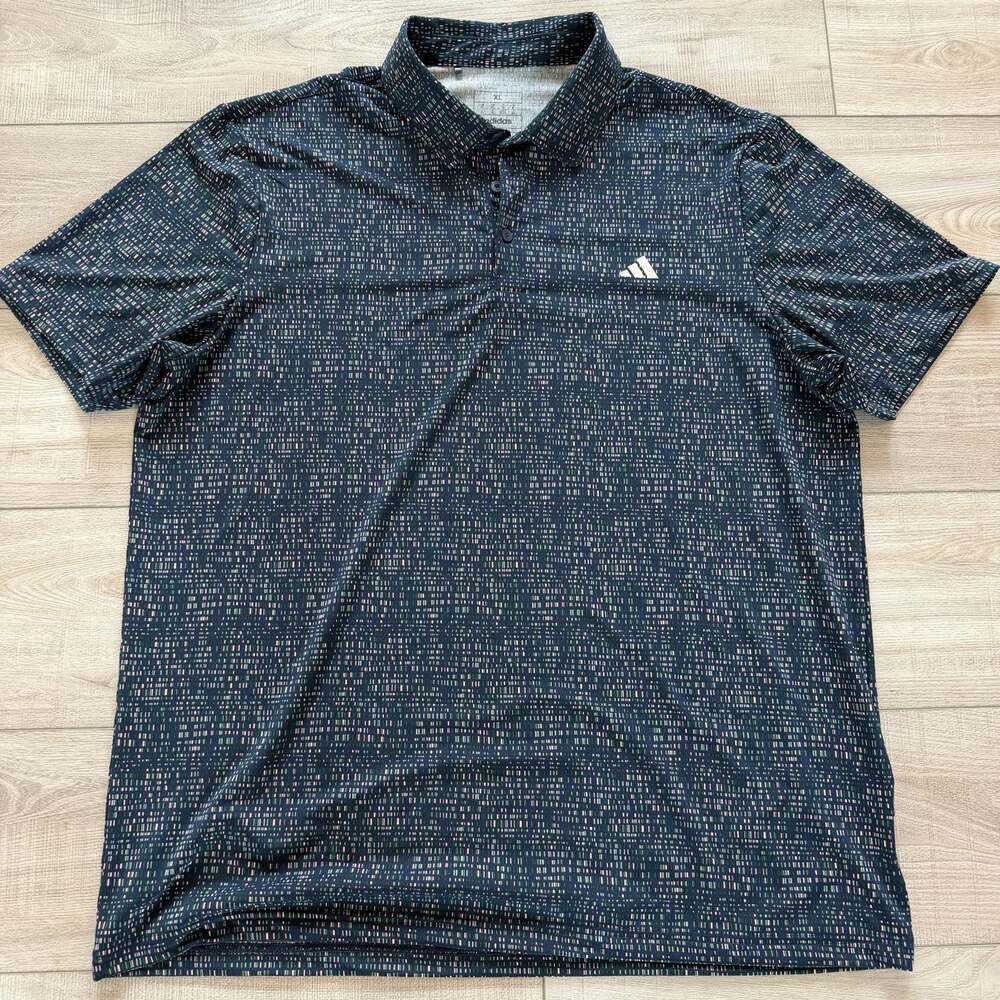 adidas Golf Polo Mens XL Navy Green Peach Dash